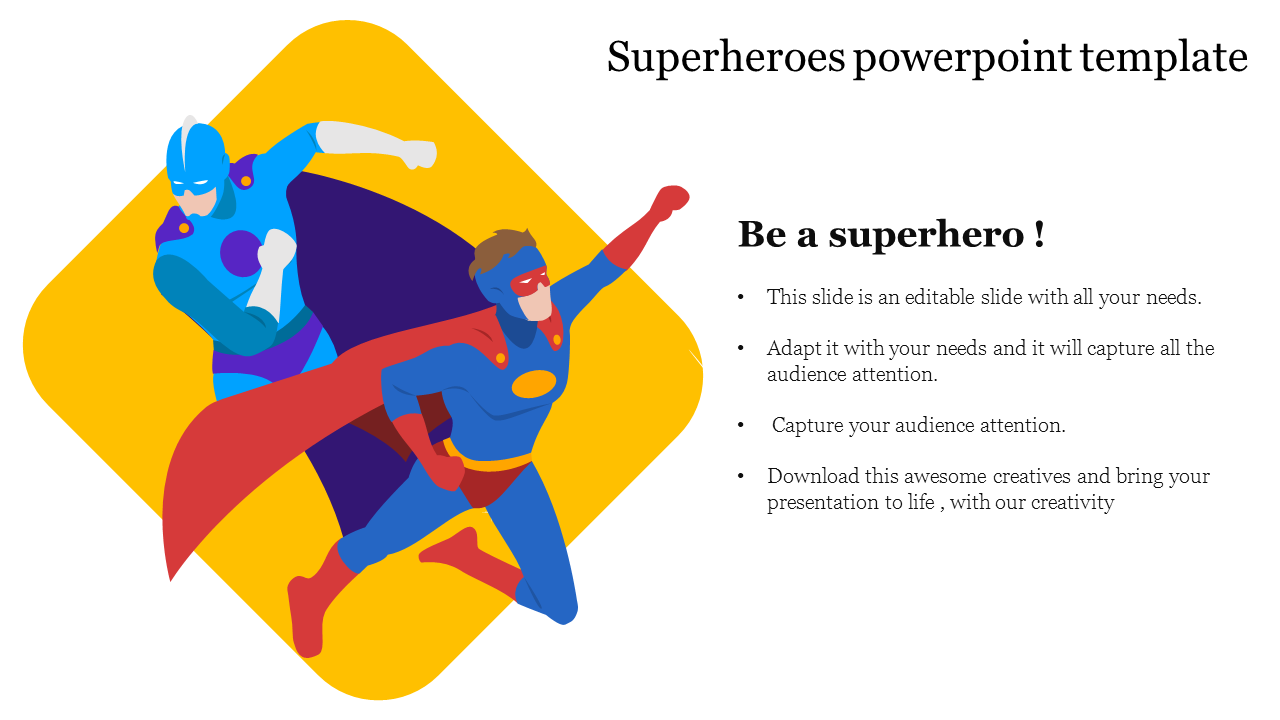 Innovative Superheroes PowerPoint Template Designs